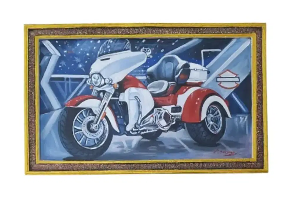 Lukisan harley davidson ukuran besar keren keren