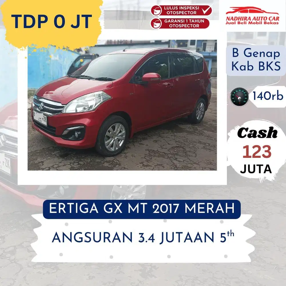Promo TDP 0 Rupiah Ertiga GX MT 2017 Merah
