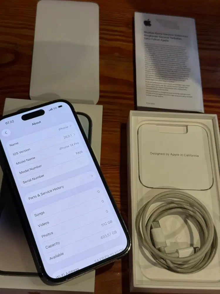 IPHONE 14 PRO 512GB IBOX FULLSET LIKE NEW BH 100%
