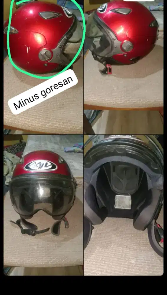 Helm KYT bekas.