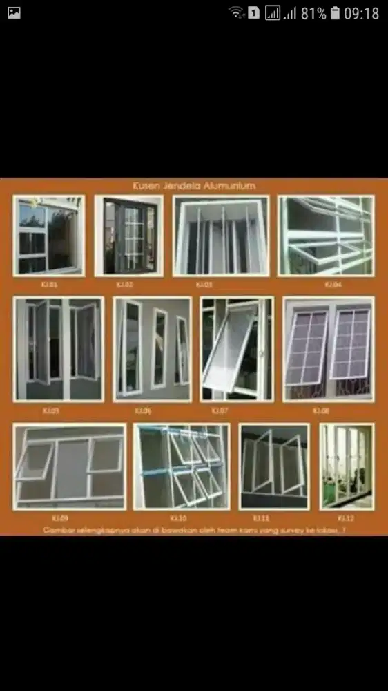 Mengerjakan alluminium pintu, jendela& besi