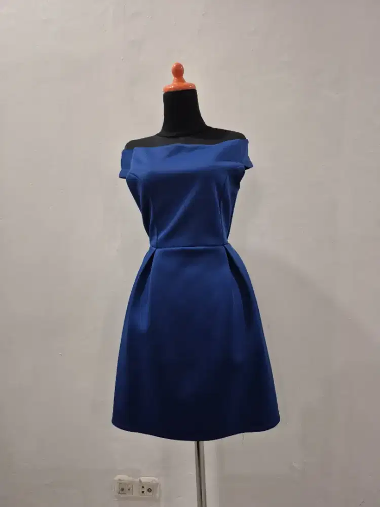 Thrifting / baju second dress party navy