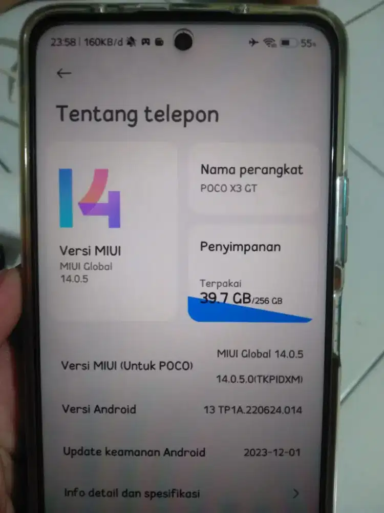 Poco X3 Gt 8/256 lengkap asli