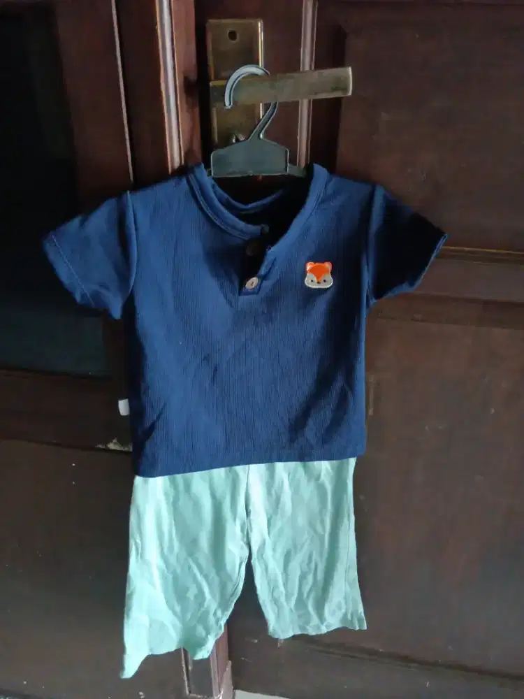 Jual Baju anak laki laki merek MOOI one set atasan & celana,katun 100%
