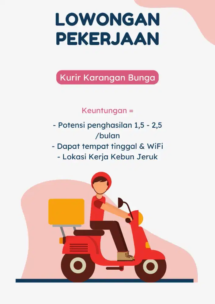 Kurir Driver Motor Karangan Bunga