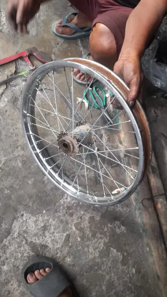 Roda becak ring 18 komplit ban benen