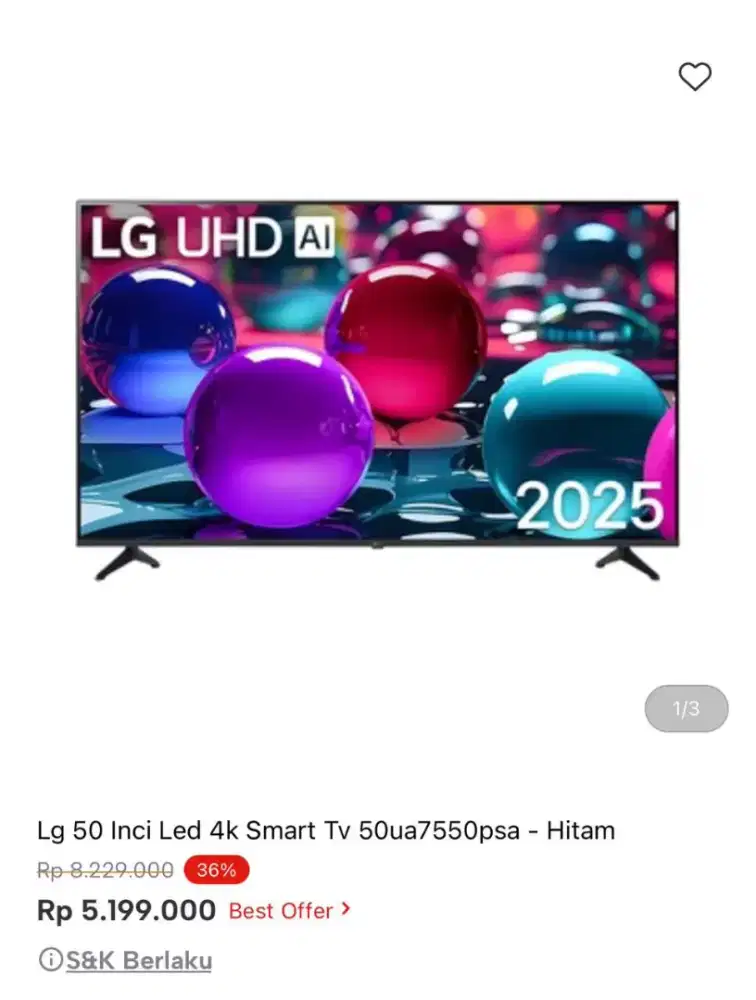 Smart tv LG 50 inci LED 4k