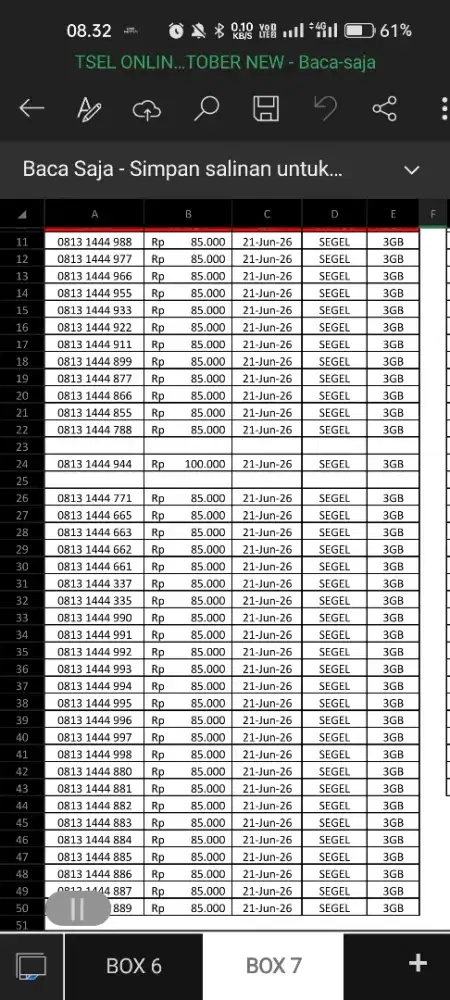 nomor cantik simpati
