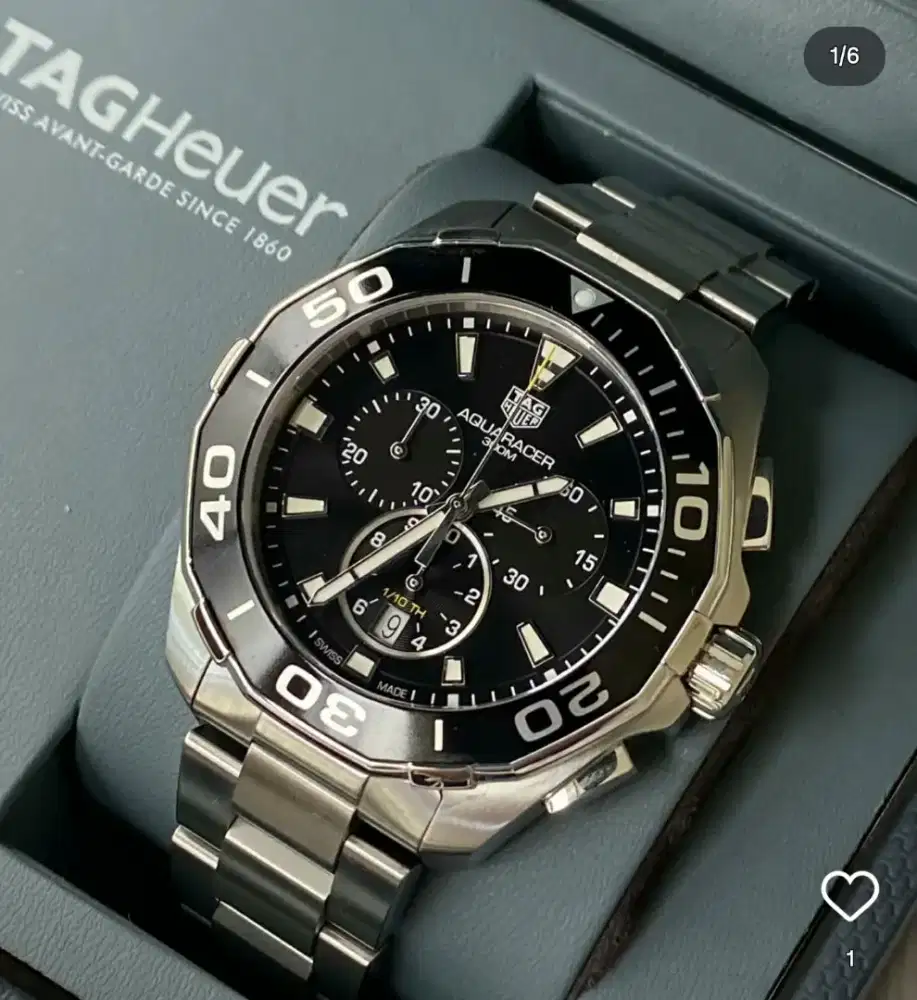 ORIGINAL Jam Tangan TAG Heuer Aquaracer Black 300M Chronograph Date