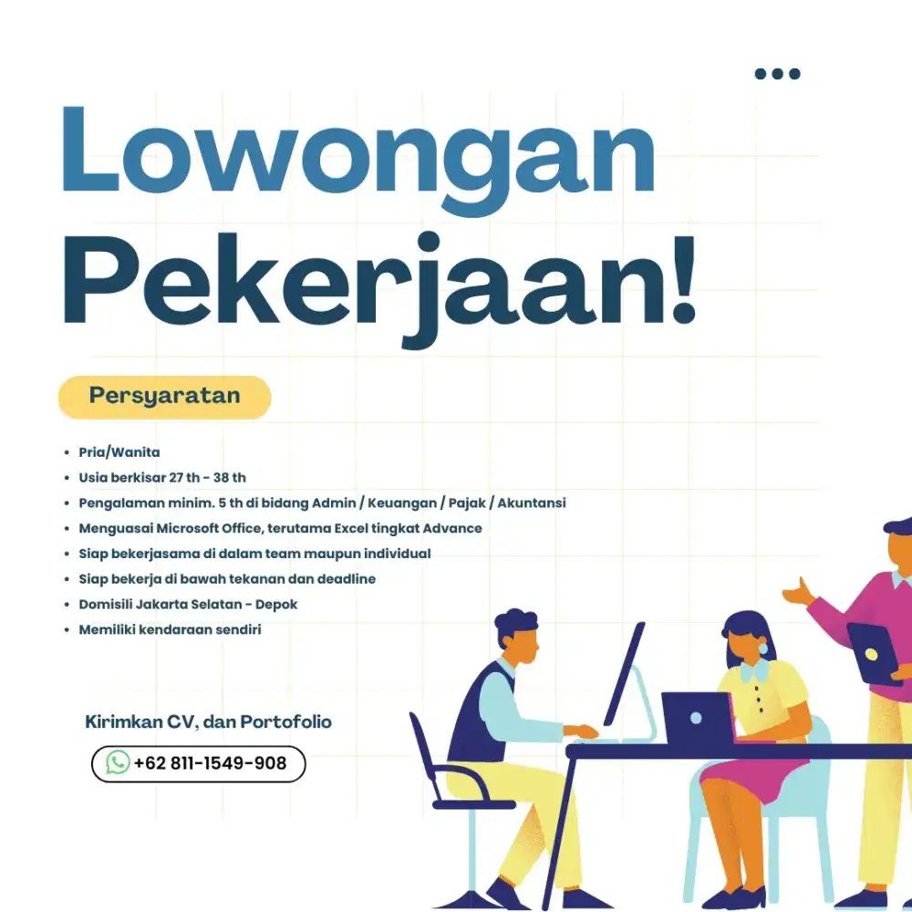 Dicari Admin Pria/Wanita