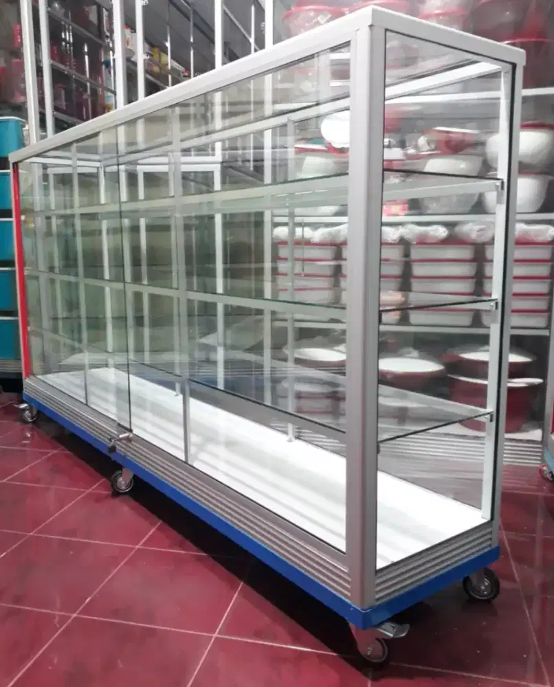 Etalase Pakai RODA BESAR + Siku 2Mx1M Serbaguna