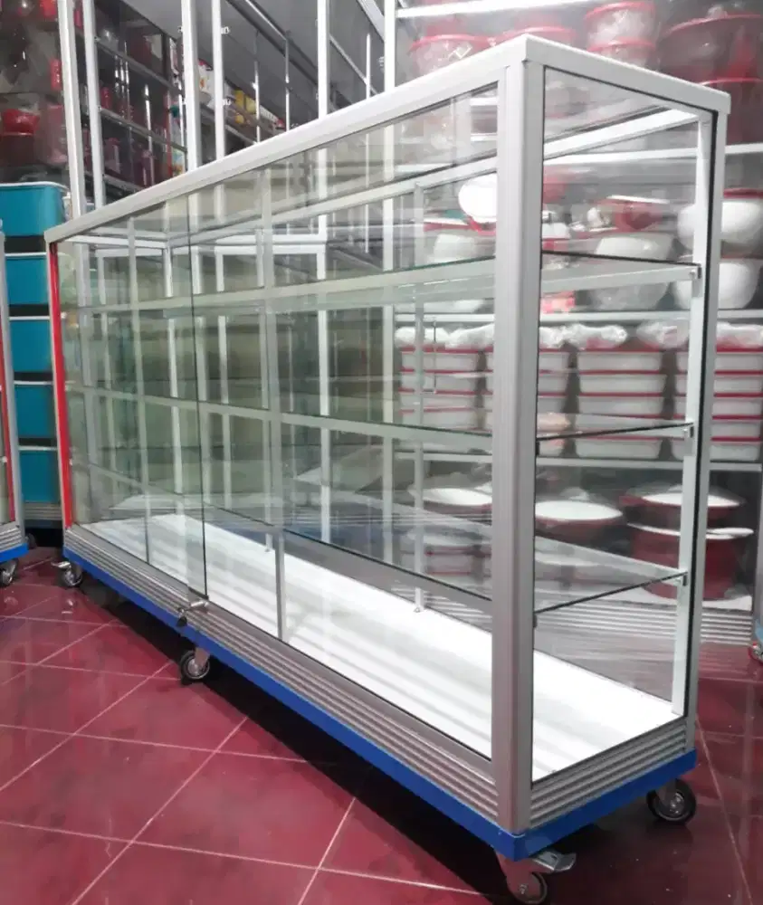Etalase Pake RODA BESAR + Siku Besi 2Mx1M Buat Usaha