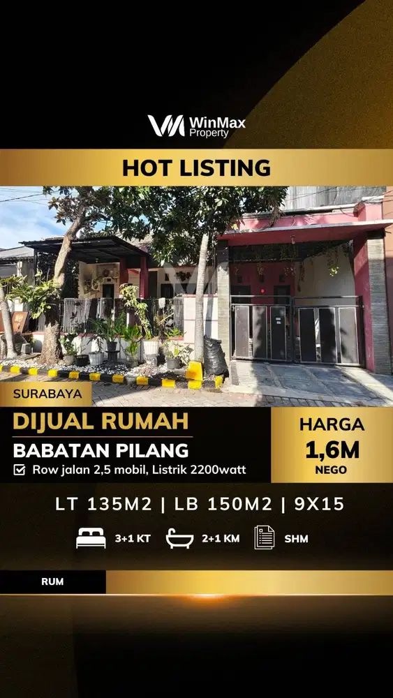 DIJUAL RUMAH Lokasi BABATAN PILANG