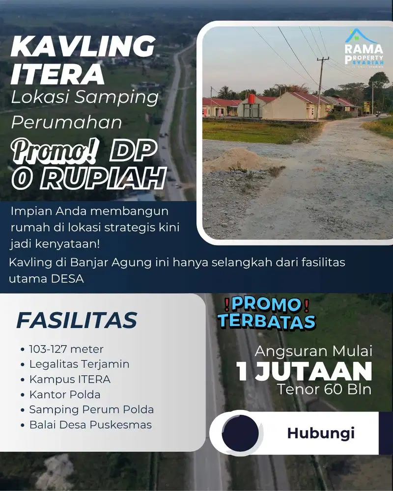 KAVLING BANJAR AGUNG LOKASI SUDAH RAMAI PERMUKIMAN