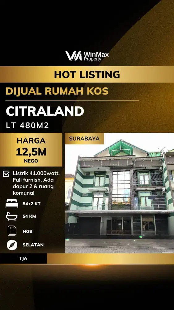 DIJUAL RUMAH KOS Lokasi CITRALAND