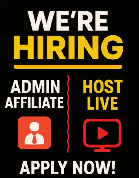 LOWONGAN KERJA HOST LIVE STREAMING & ADMIN AFFILIATE