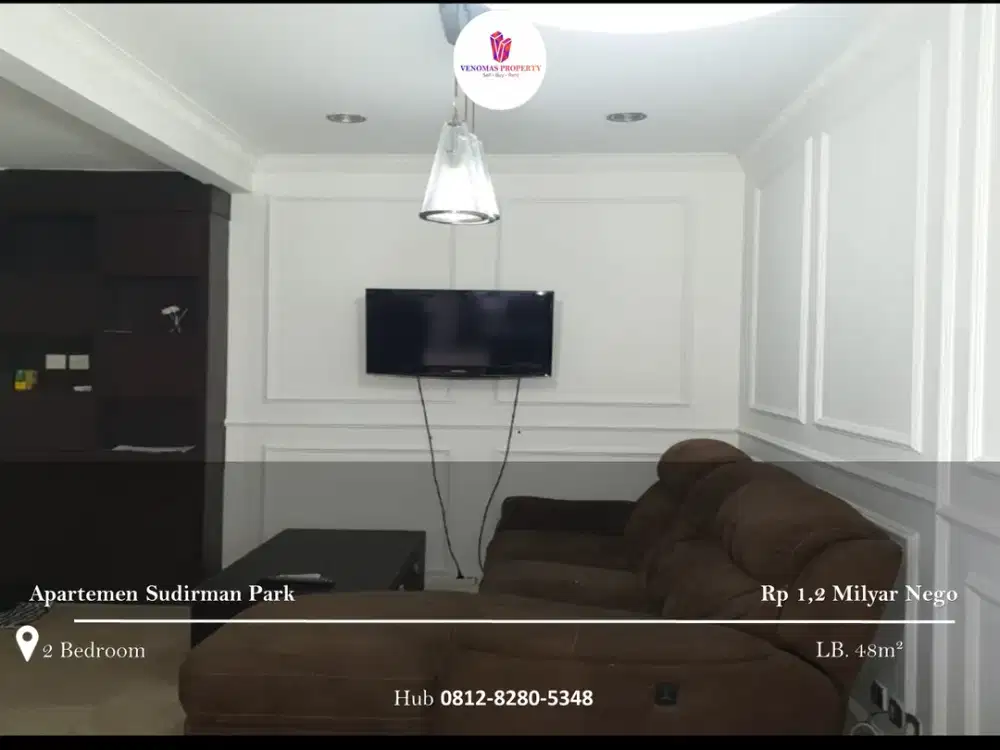 Dijual Apartemen Sudirman Park 2BR Full Furnished Lantai Marmer TowerA