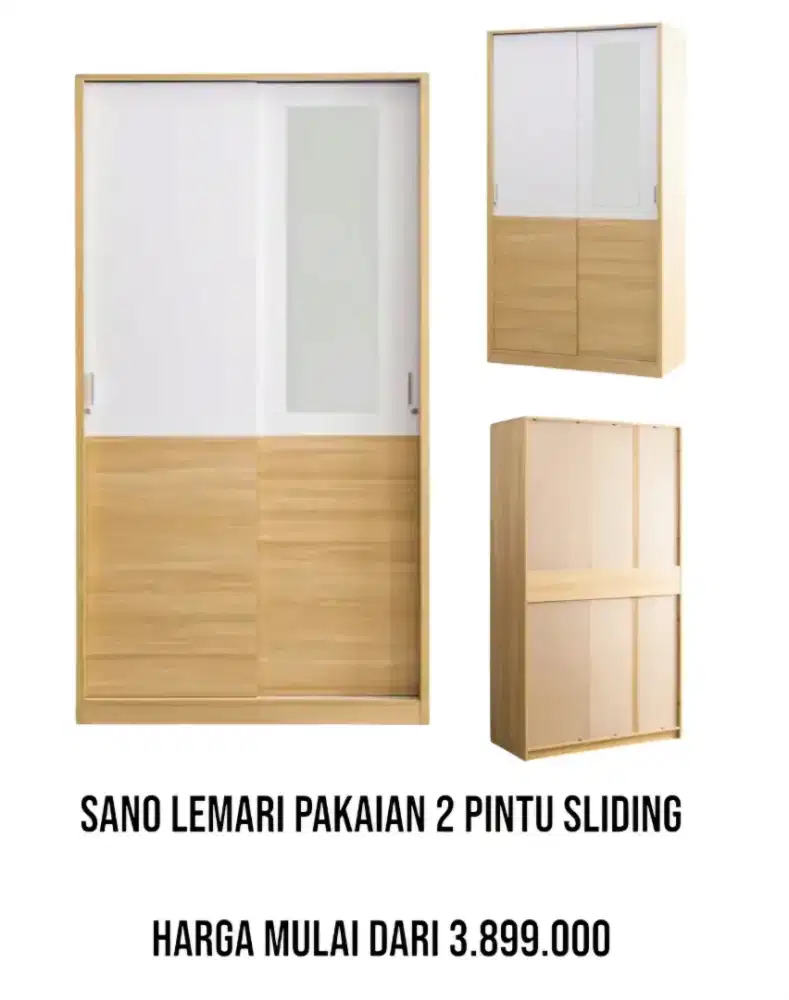 SANO Lemari Pakaian 2 Pintu Sliding