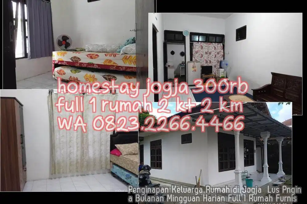 Penginapan Keluarga Rumah di Jogja  Lus Pngina Bulanan Mingguan Harian