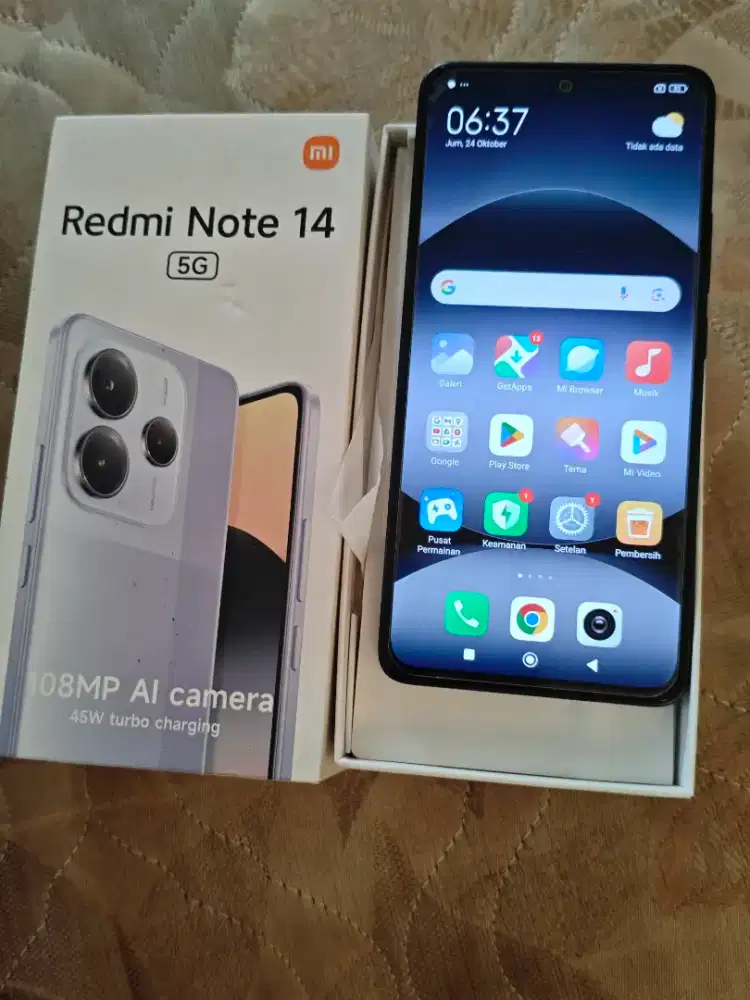 xiaomi note 14 5G ram 8/256 fulset mulus