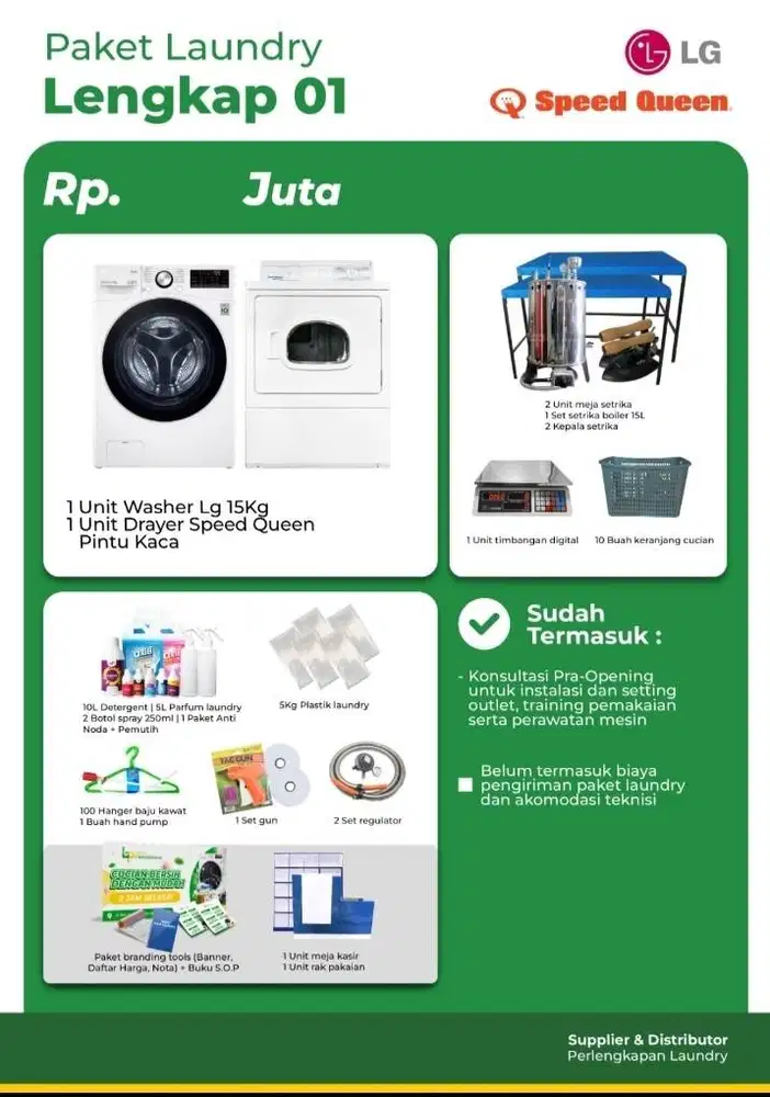 Paket Usaha Laundry Paket Lengkap 02 Paket Mesin Besar