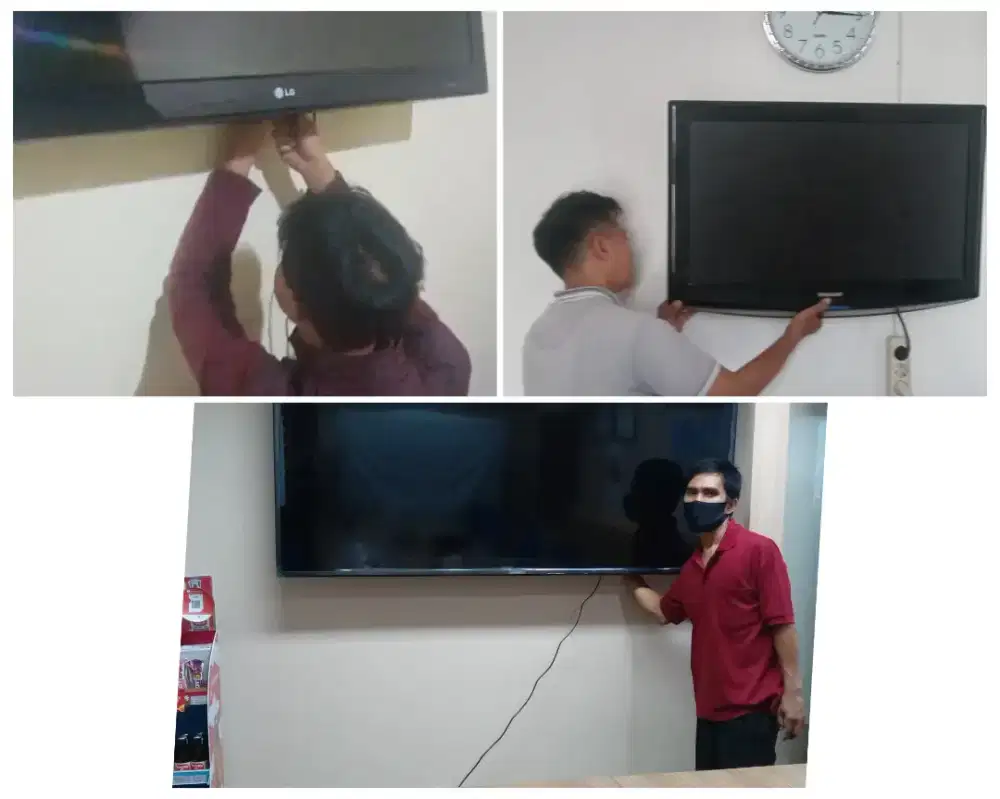Pasangkan bracket dan Braket +pasang terima rapih breket briket led tv