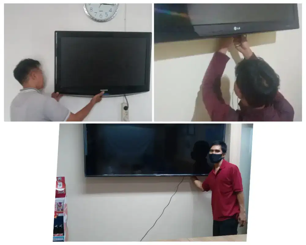 Pasangkan bracket dan Braket +pasang terimarapih breket briket led tv