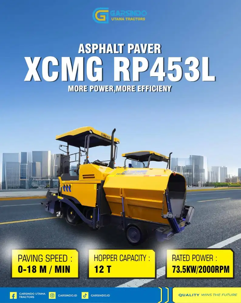 Jual Alat Berat Surabaya – Asphalt Paver XCMG RP453L | Terbaik 2025