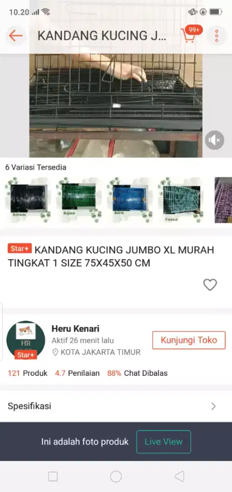 Kandang kucing ukuran besar