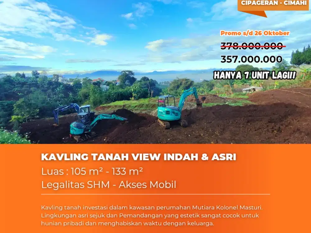 kavling tanah murah Cimahi view indah