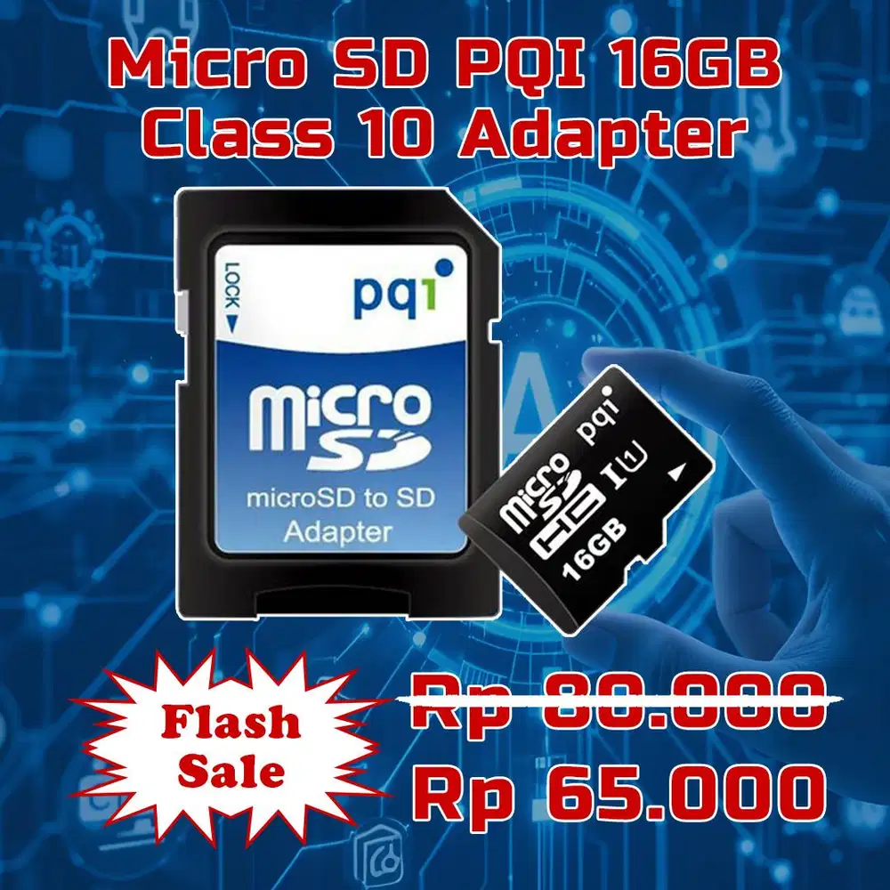 Flash Sale - Micro SD PQI 16GB Class 10 Adapter