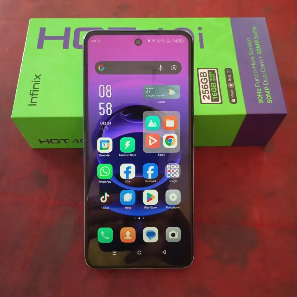 infinix hot 40i 8+8/256 fullset
