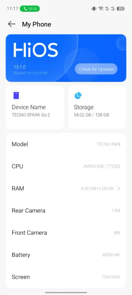 techno spark go 2 4+4/128gb