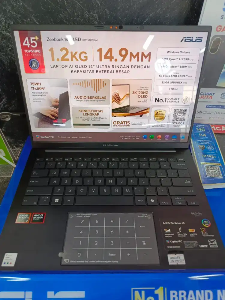 KREDIT LAPTOP ASUS ZENBOOK 14 OLED UM3406KA tanpa DP dan ADM