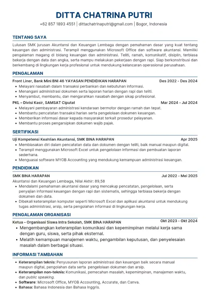 MENCARI PEKERJAAN DI BIDANG ADMINISTRASI DAN KEUANGAN.