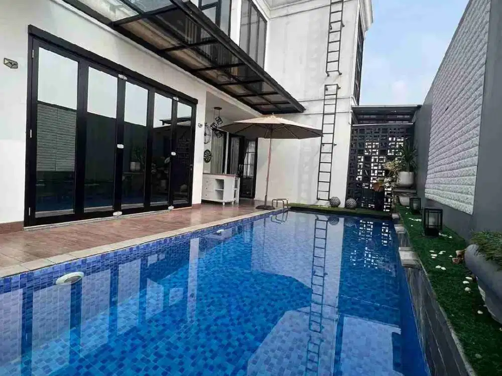 rumah sejuk mewah BNR 3 lantai kolam renang view pegunungan