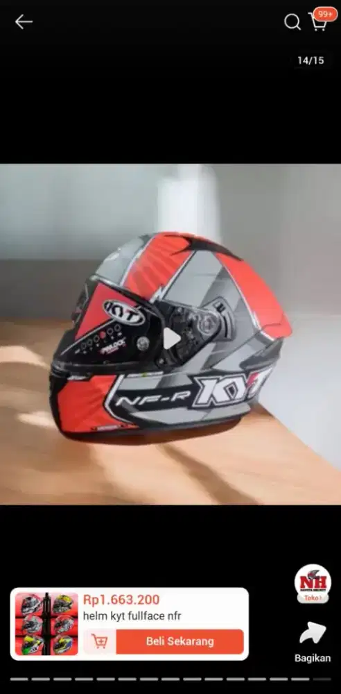 Di Jual Helm KYT NF-R full Face Size M