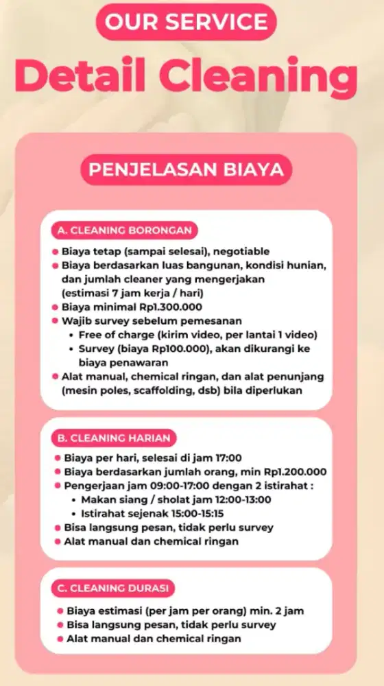 Jasa Cleaning & Detail Cleaning