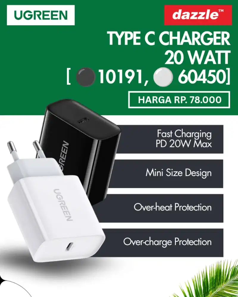 UGREEN USB-C CHARGER 20W (60450, 10191)