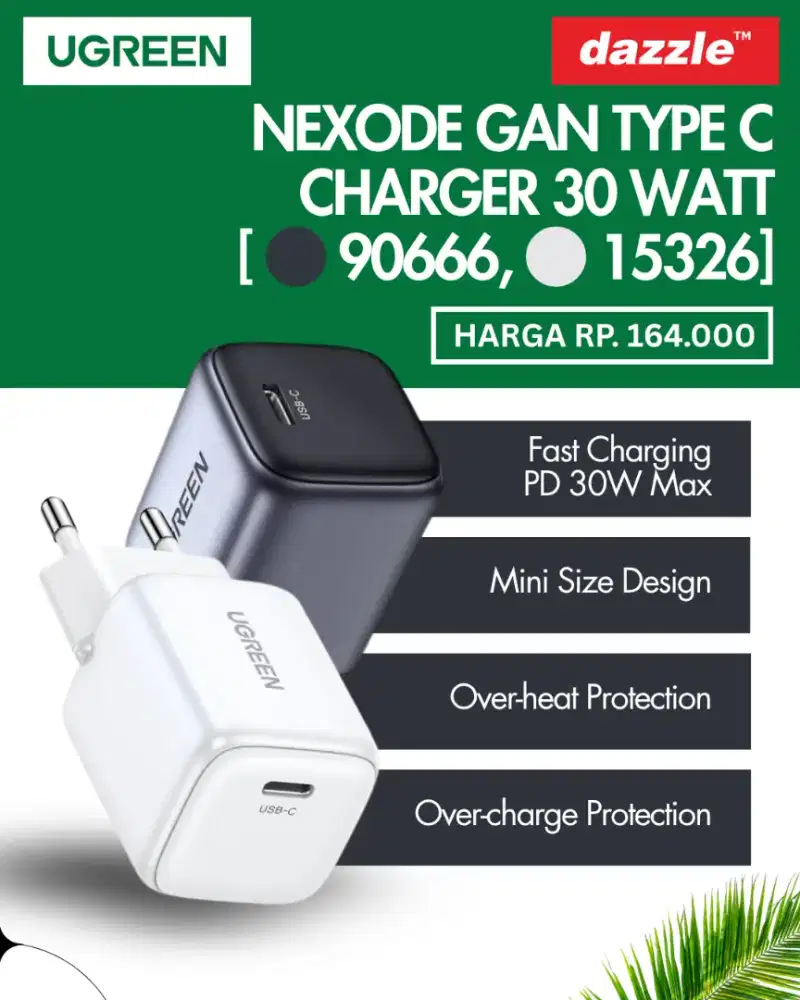 UGREEN NEXODE GAN CHARGER 30W (15326, 90666)
