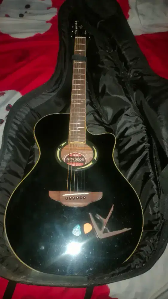 Gitar Electric Acoustic Yamaha 500ii Original + tas soft case tebal