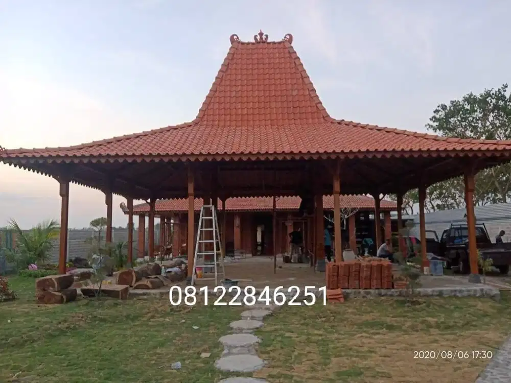 Jual bangunan Pendopo kayu jati Ukir, rumah Joglo Gebyok dan limasan