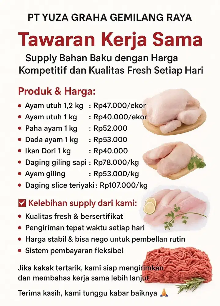 JUAL BERBAGAI JENIS DAGING