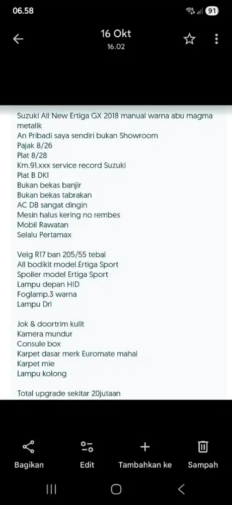 Suzuki all new ertiga type GX 2018 Manual ( upgrade ertiga sport )