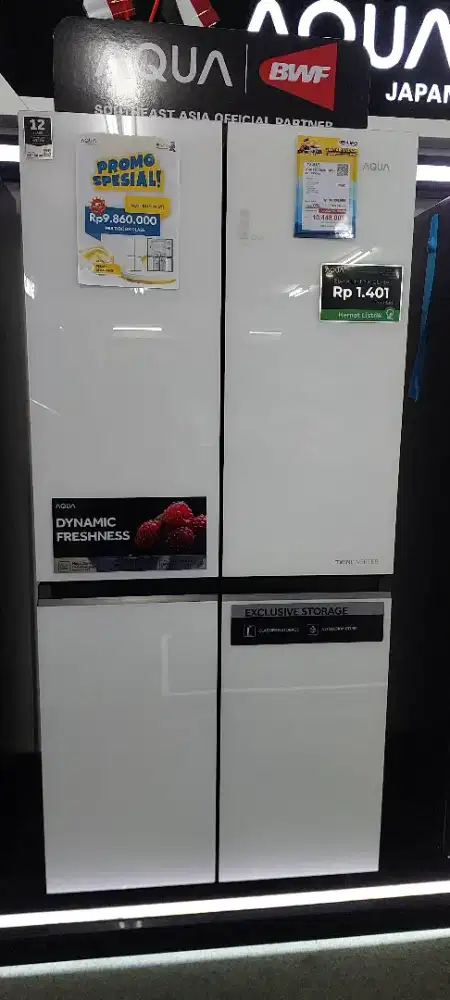 AQUA MULTIDOOR GLASS 450L KREDIT DP 0 GRATIS 2X ANGSURAN