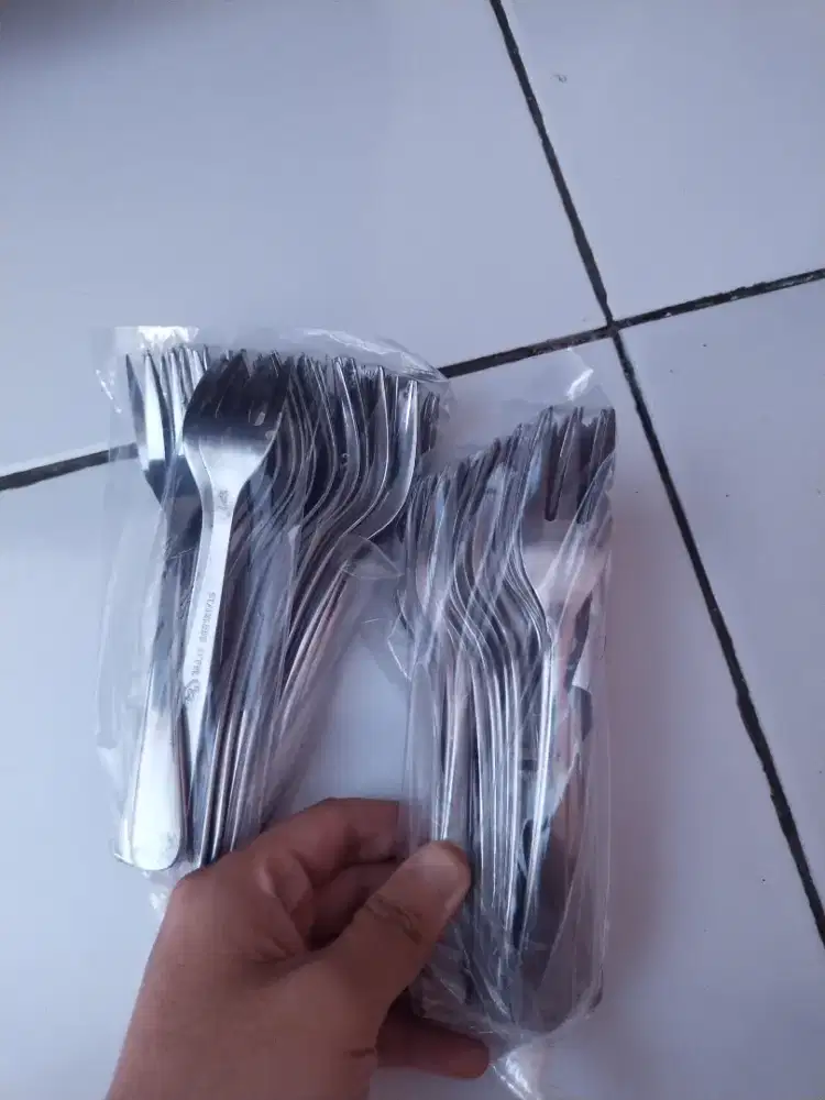 Garpu kecil puding dessert stainless steel