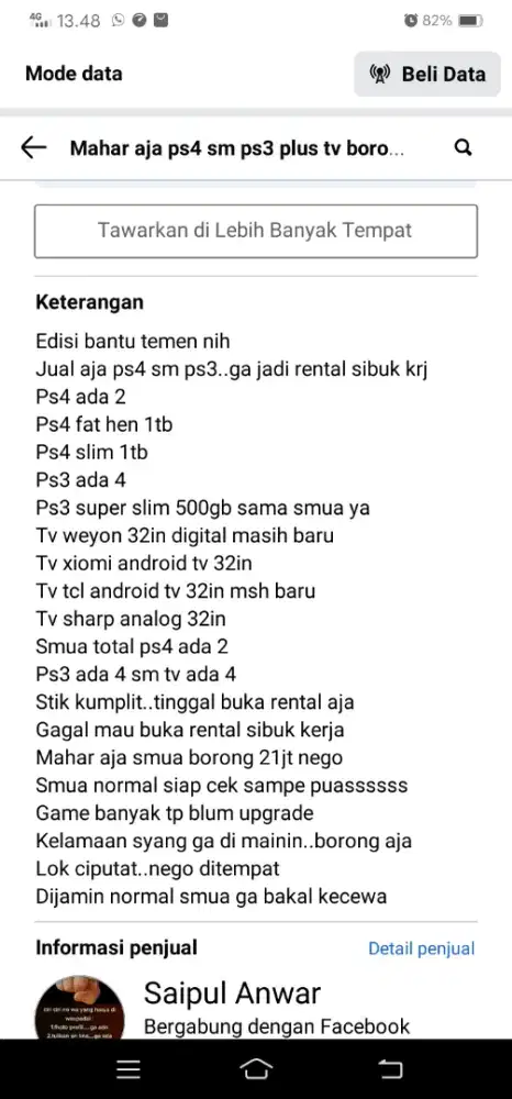 Borong aja smua ps4 ps3 sm tv edisi sibuk kerja