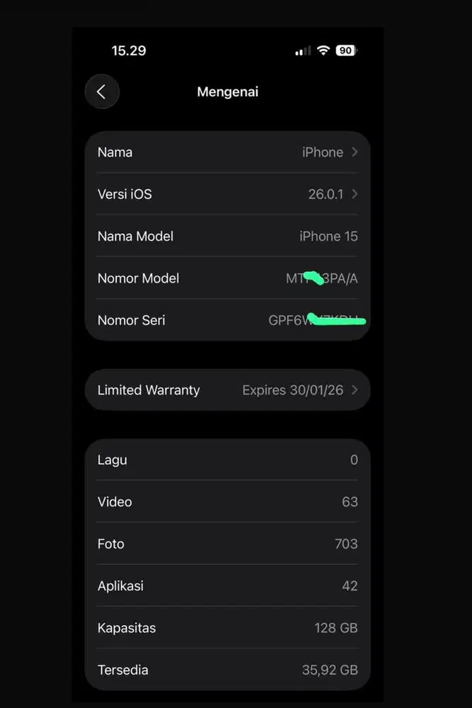Dijual iphone 15 basic 128gb