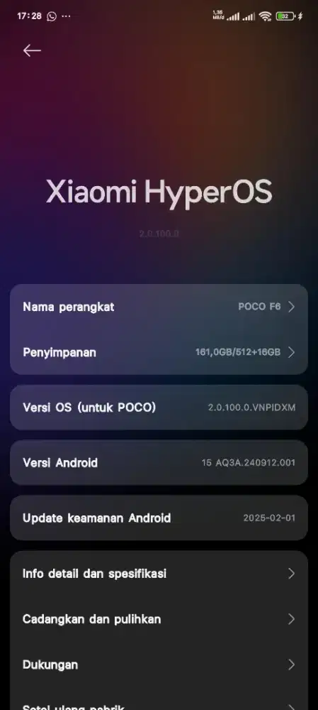 Jual hp Poco f6