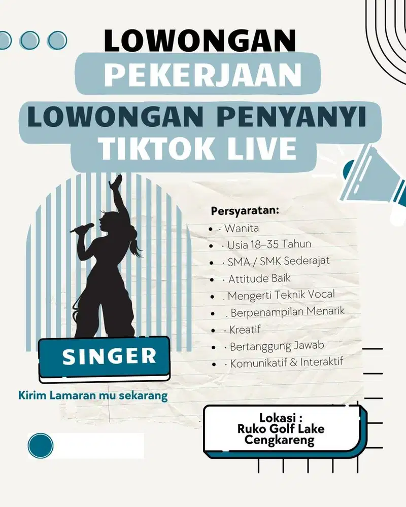 Dicari Host live singer / nyanyi di Live Tiktok